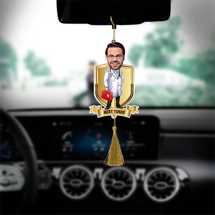 Doktor Kişiye Özel Karikatürlü Araba Dikiz Ayna Süsü